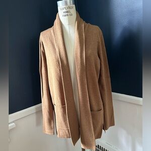 J. Crew Factory shawl collared cardigan sweater in caramel brow, Medium, NWT